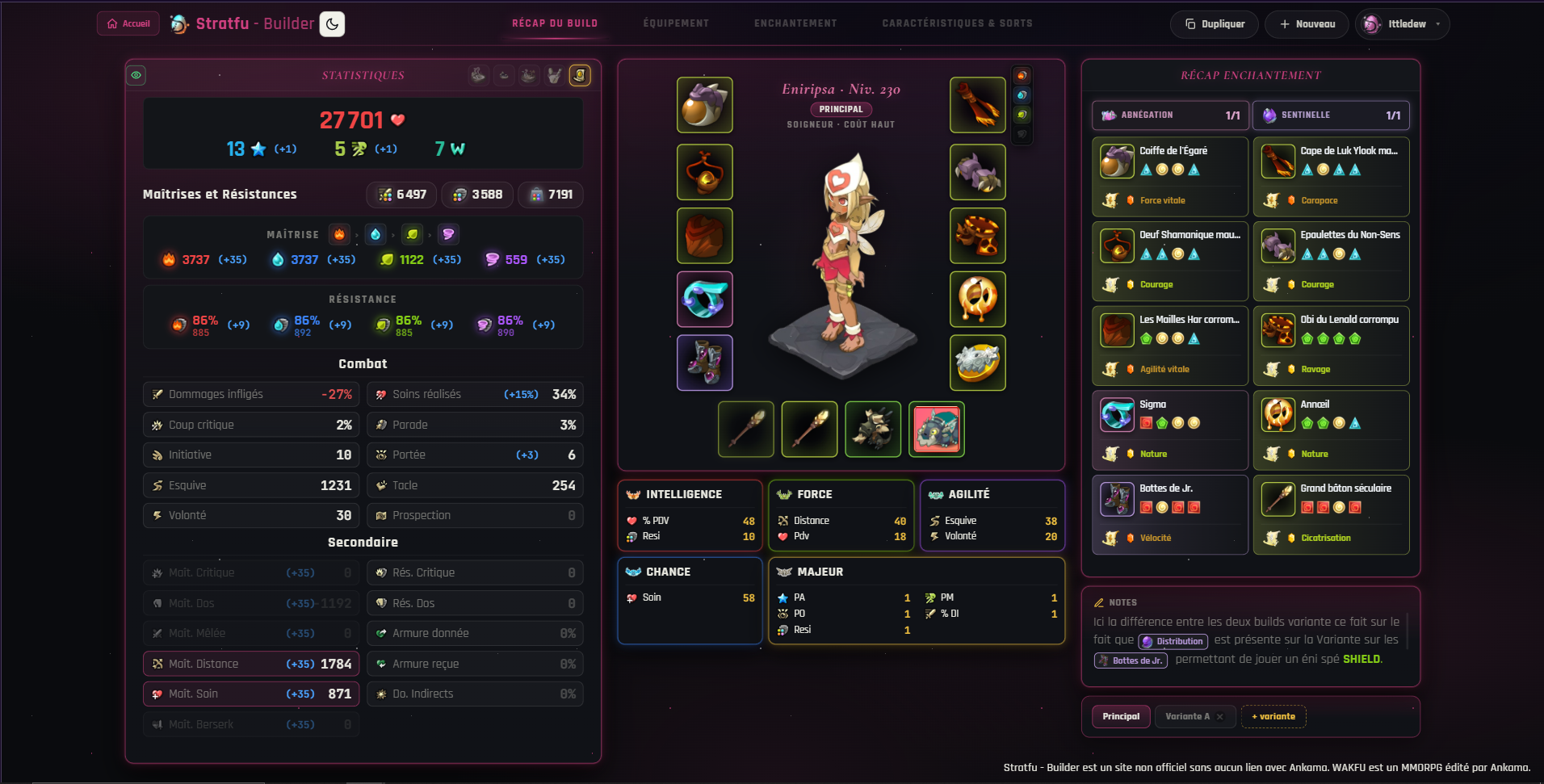 Récap du build