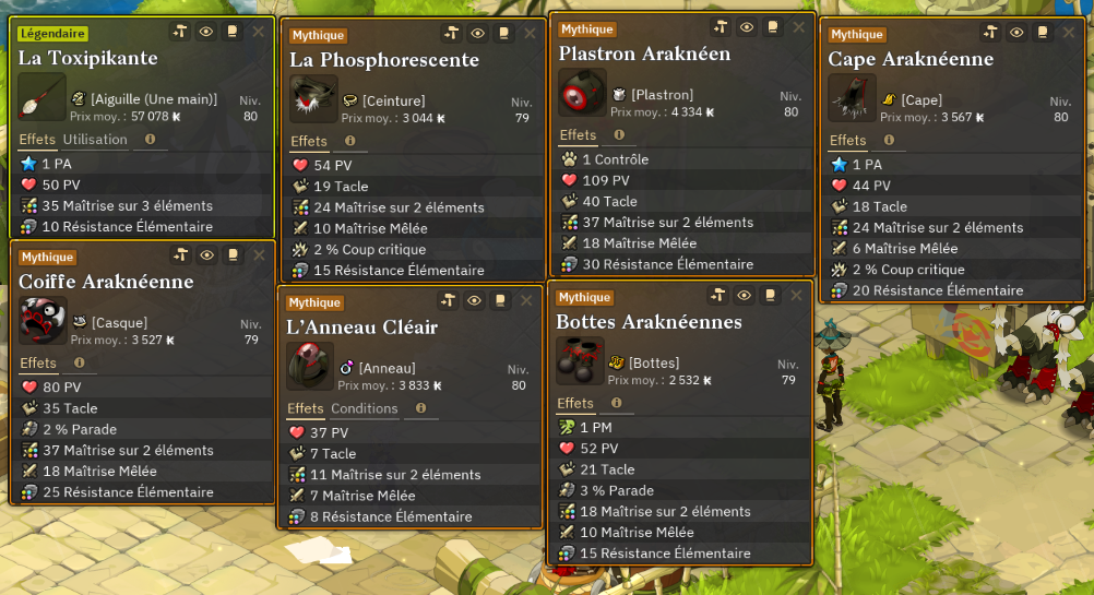 Item mêlée Donjon Arakne